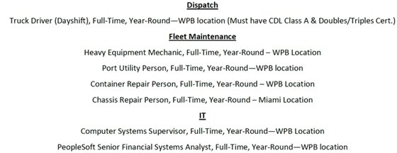 Tropical Shipping jobs