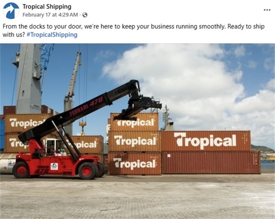 Tropical Shipping social
