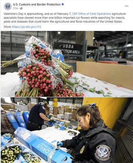 United States Customs and Border Protection social media post
