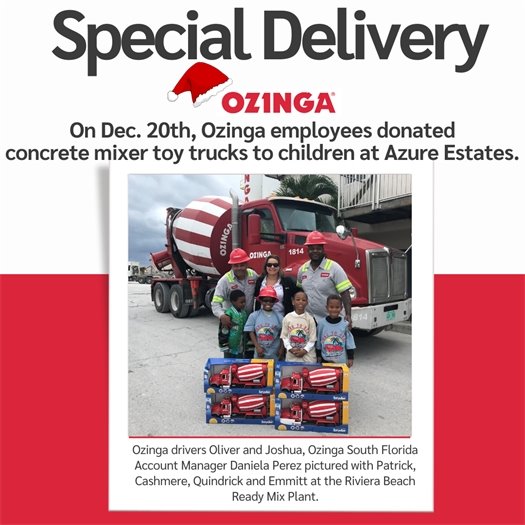 Ozinga employees with Azures Estates children