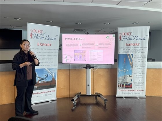 Finance Intern My Tam Duong presenting