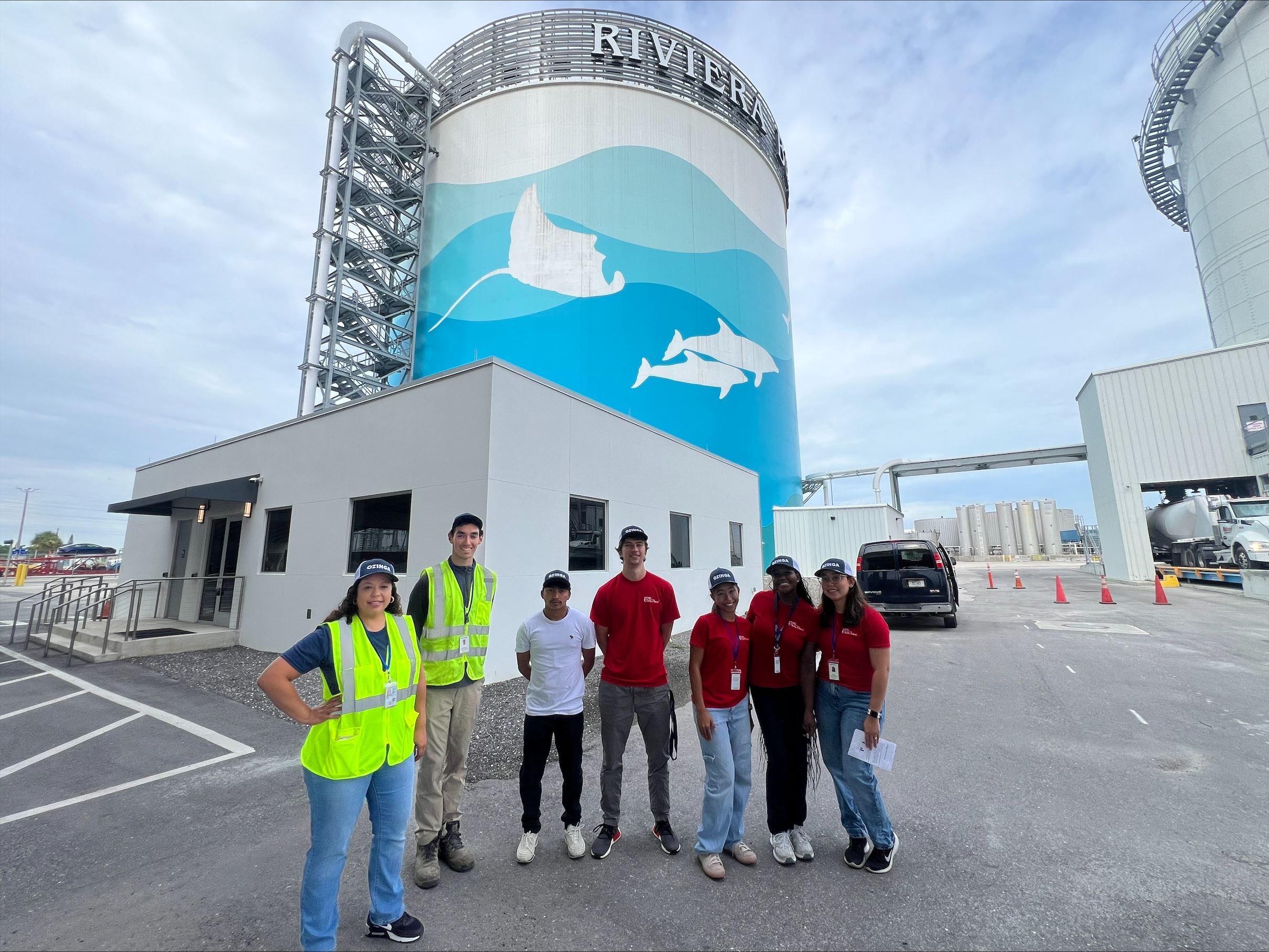 Interns touring Ozinga terminal